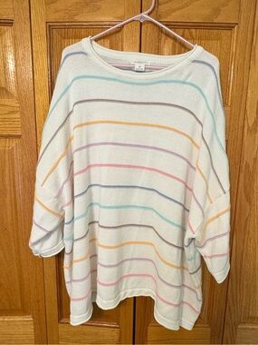 Rainbow Striped Lightweight Sweater (Pastel)